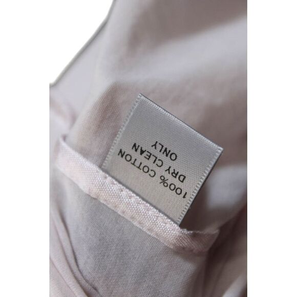 Morgane Le Fay Womens Back Zip Short Sleeve Sheer Blouse Pink Cotton Medium - Picture 6 of 6